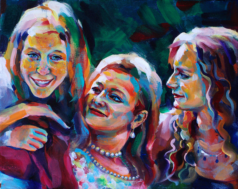 A portrait of a mother and her 2 daughters done in Highland Park, Illinois