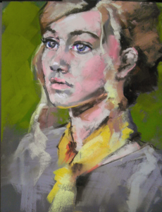 Portrait of a Young Lady, Pastel on Board