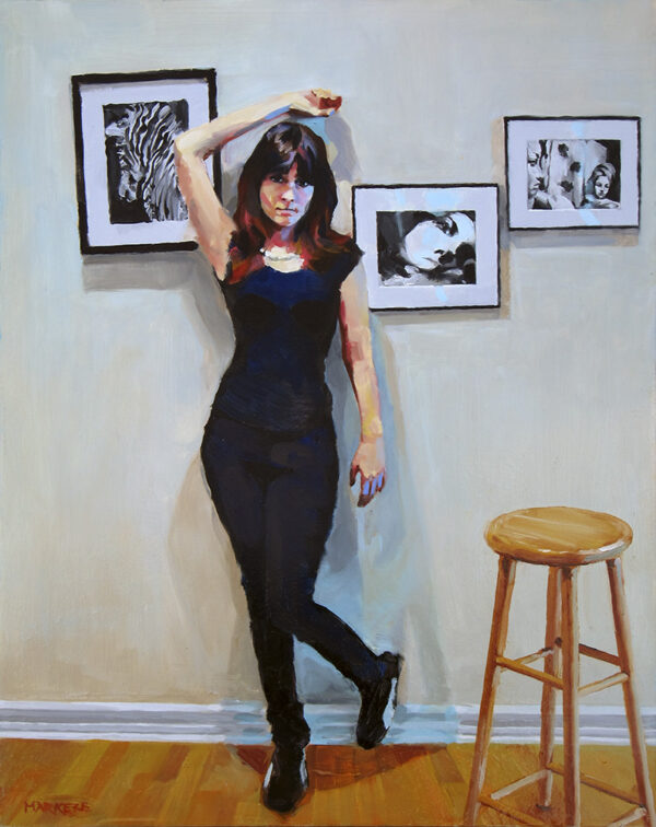 Valaree in the Gallery, 16x20, Oil on Panel, 2011