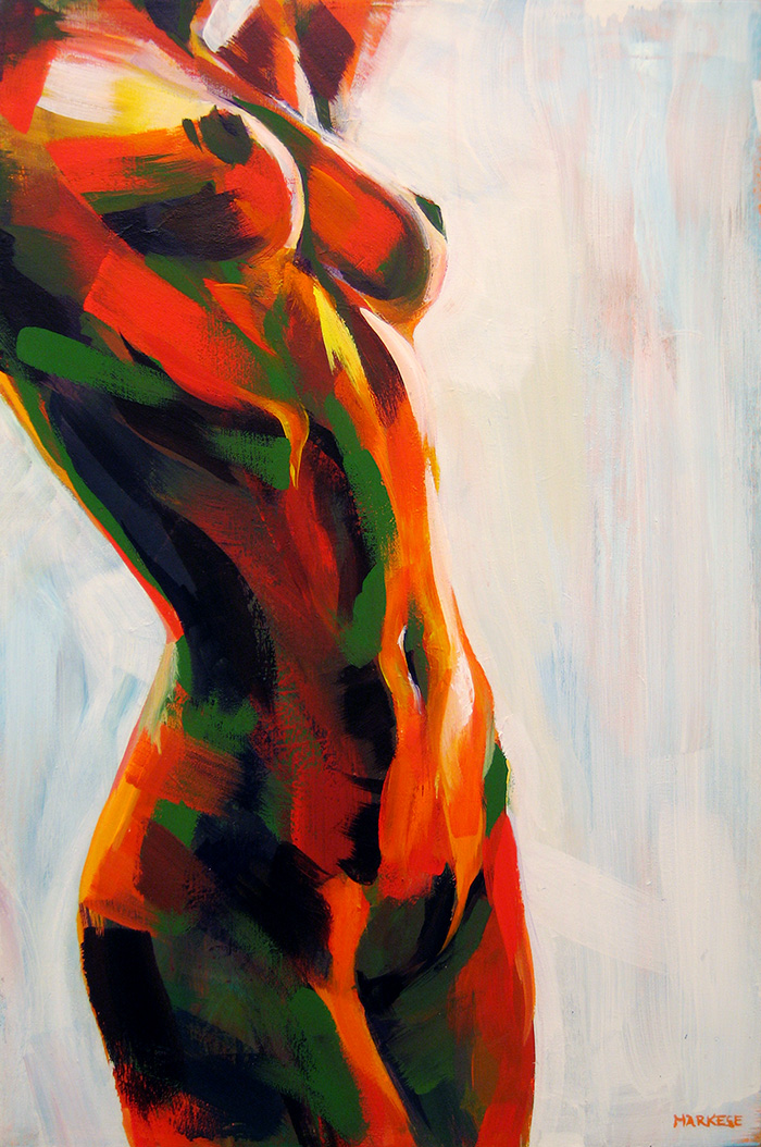 Curves, Nude Acrylic Art