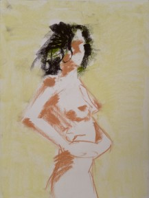 1 Minute Gesture, Pastel on Newsprint