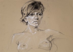 Sexy Sadie, Conté on Paper