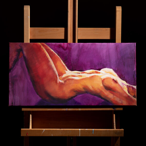 Third painting in a series. "I was on Fire for You 3", 30in x 15in, Oil on Canvas.